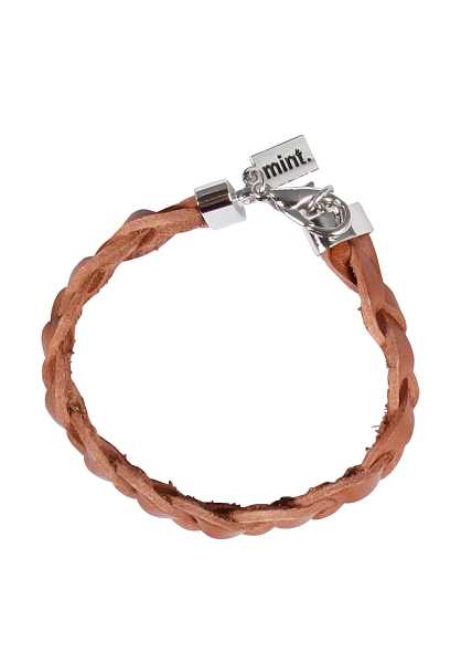 Mint Big Braided Pelle Bracelet - Marrone Uomo Braccialetto (L9007)